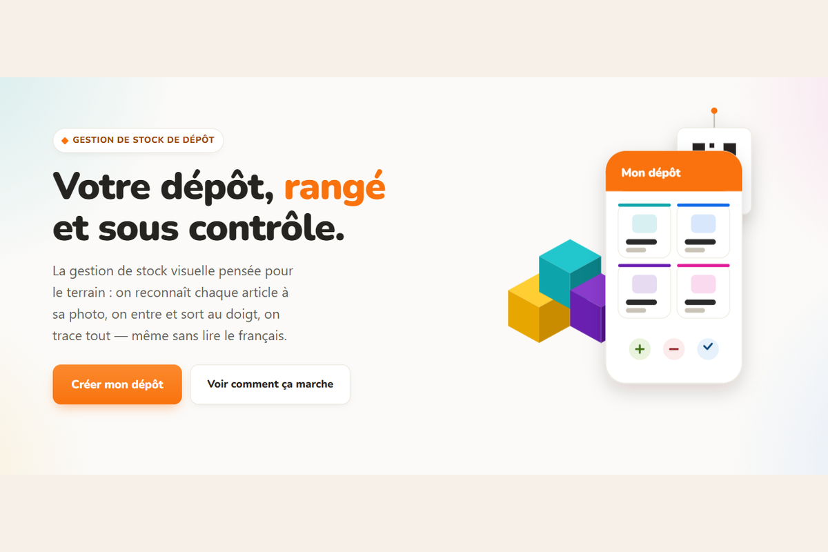 Page d'accueil de Dépotéo